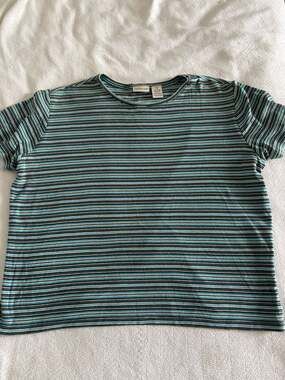 Crossroads Women's Short Sleeve Striped Crewneck T-Shirt